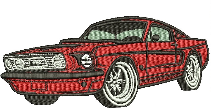 Red CAR machine embroidery design, instantly download 