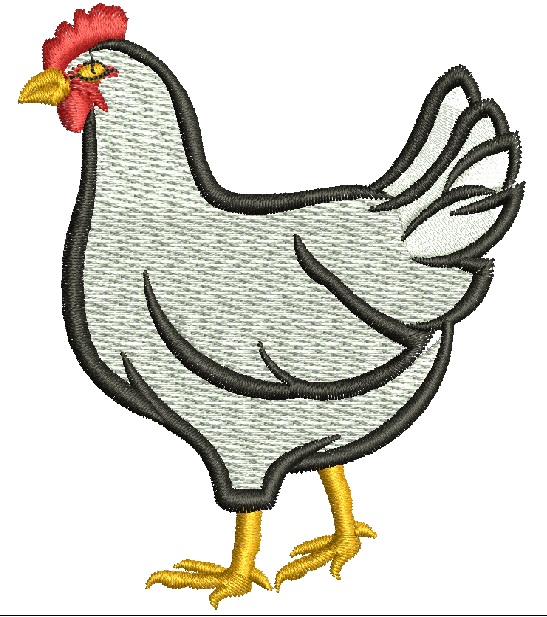 Chicken  For Hats machine embroidery design, instantly download 