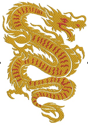 Chinese Dragon Machine Embroidery Design for Apparel, Crafts, and Asian-Inspired Décor 