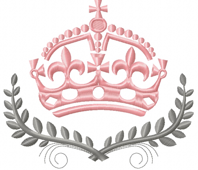 Crown and pattern machine embroidery design 