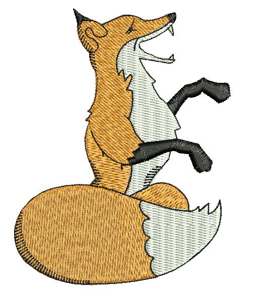 Fox Embroidery Design, Machine Embroidery Pattern, Cute Fox Animal, Instant Download 