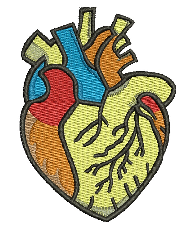 Human heart Machine Embroidery Design 