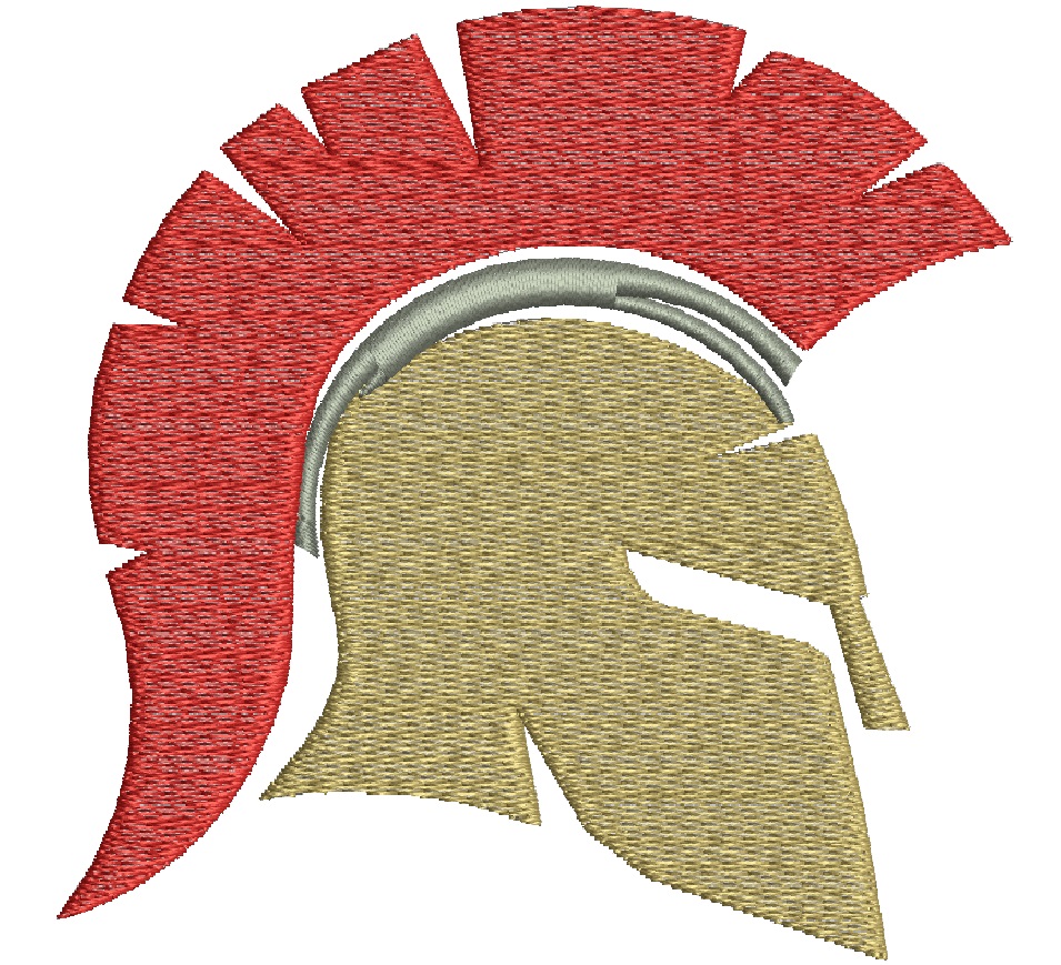 Antique Roman Greek Helmet Machine Embroidery Design  