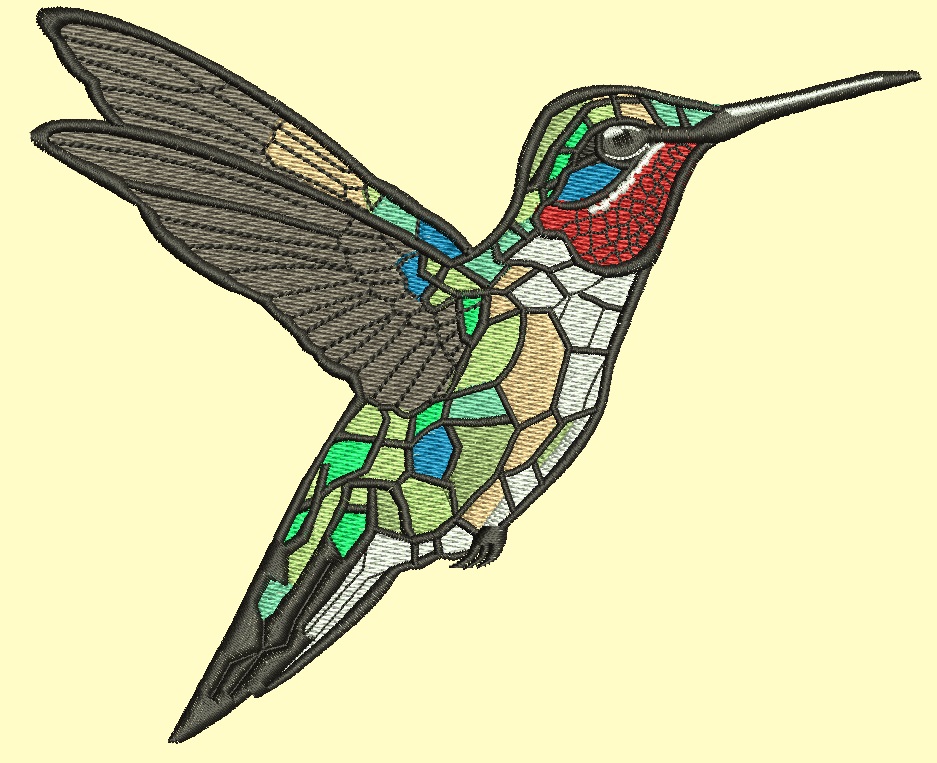 Colibri Hummingbird Machine Embroidery Design 