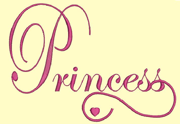 Princess Script Dual Style Embroidery Design Set 