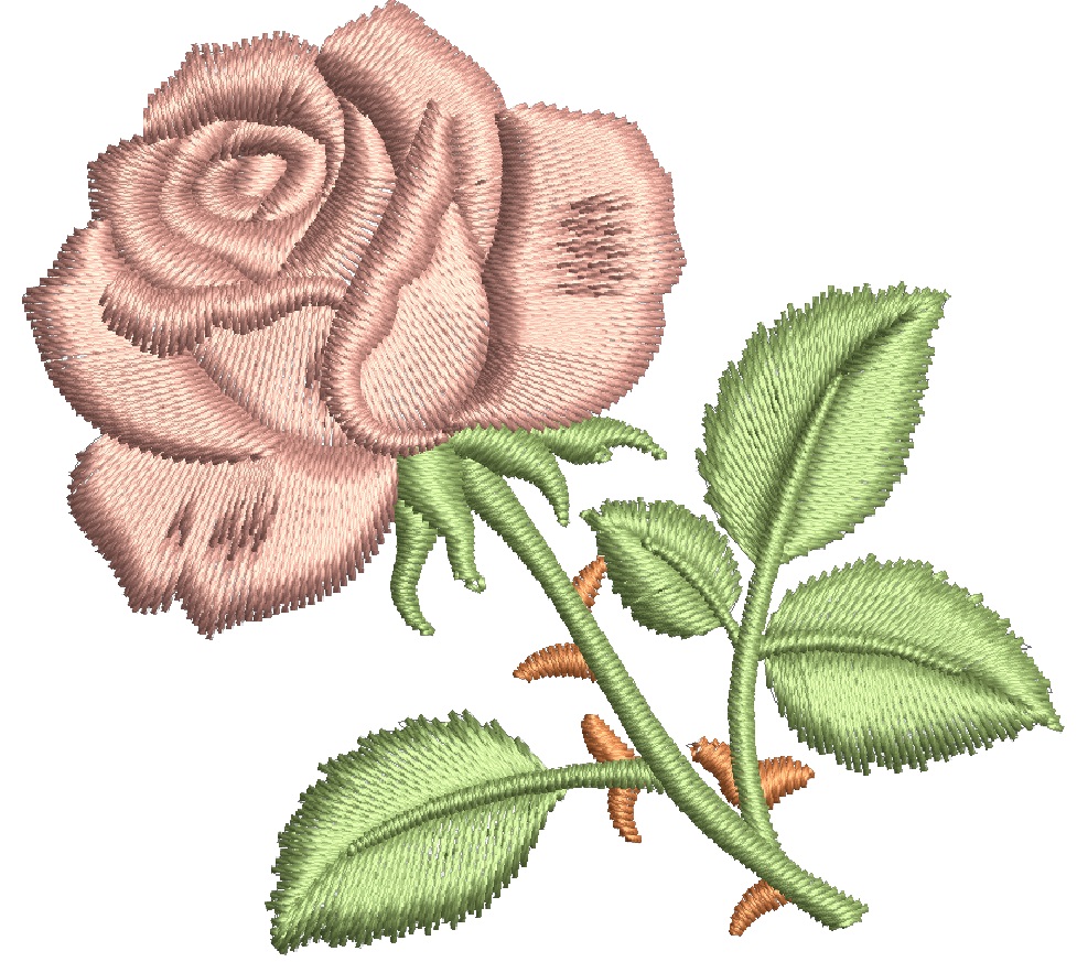 Pink Rose Machine Embroidery Design, Small Flower Cap and Hat Embroidery File, Mini Botanical Rose Digital File  