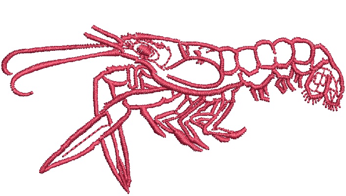 Shrimp and Lobster Machine Embroidery Design, Seafood Embroidery Pattern for Clothing Accessories and Home Textiles 