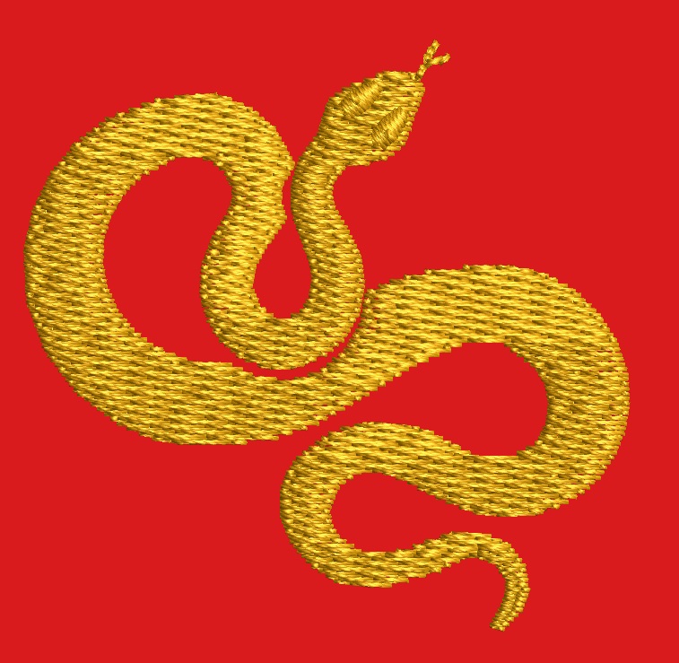 Snake Chinese zodiac sign machine embroidery design  