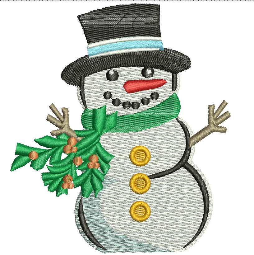 Snowman Machine Embroidery Design 