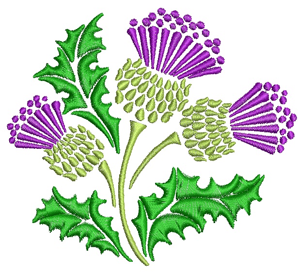 Thistle Motif Machine Embroidery Design 