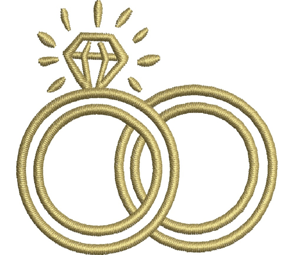 Wedding Rings Machine Embroidery Design