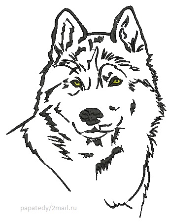 Wolf three sizes - machine embroidery design 
