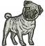 Pug dog machine embroidery design, instantly download 