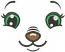 Muzzle, green eyes, nose and smil Machine Embroidery Design, Instant Download 