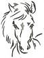 A horse's head, flying mane - Machine Embroidery Design  