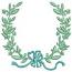 Laurel wreath and bow. Monogram frame embroidery design, instantly download 