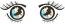 Eyes anime for toys, 4 sizes.  machine embroidery design, instantly download 