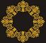 Baroque open round place for monogram or name  Machine Embroidery Designs, instantly download 