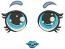 Blue eyes anime dolls doll face / Muzzle for embroidery on clothes or dolls Instant Download 