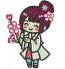 Cute Girl With sakura  Machine embroidery design   instantly download 