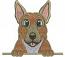 Peeking  shepherd dog on pocket machine embroidery design 