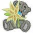 Gray Teddy bear machine embroidery design, instantly download 
