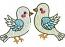A couple of pigeons wedding Machine Embroidery Designs, instantly download 