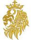 A golden lion with a crown Machine embroidery design 