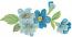 Bouquet of Blue and Light Blue Wildflowers  Machine Embroidery Design, Instant Download