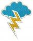 Cloud and Lightning Machine Embroidery Design, Instant Download  