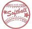 Softball Ball. Machine Embroidery Design, Instant Download 