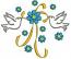 Wedding doves - machine embroidery design - three sizes  