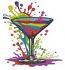 Cocktail rainbow glass martini machine embroidery design – instant download 
