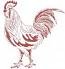 Red work rooster machine embroidery design, vintage rooster embroidery, folk art embroidery pattern  