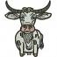 Texas longhorn cartoon cow machine embroidery design, western cow embroidery file, cute animal embroidery pattern
