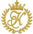 Crown laurel wreath and monogram letter K machine embroidery design, royal monogram embroidery, elegant crest embroidery file 