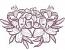 Flower lilies redwork machine embroidery design 
