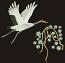 Japanese crane and pine machine embroidery design