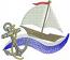Sailboat Waves Anchor Machine Embroidery Design 