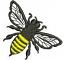 Bee machine embroidery design 