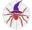 Spider on the web in wizard hat machine embroidery design  