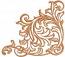 Openwork corner in baroque style machine embroidery design 