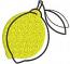 Yellow lemon machine embroidery design  