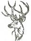 Deer head machine embroidery design 