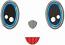 Cute eyes with a nose and a small mouth machine embroidery design 