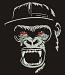 Angry gorilla in a cap machine embroidery design 