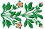 Border branch of wild rose with flowers machine embroidery design 