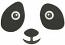 Panda face, eyes and nose machine embroidery design 