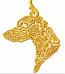Doberman Pinscher profile ornamental machine embroidery design 