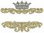 Queen and king crown flourishes frame machine embroidery design 